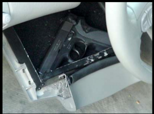 Image of Hidden Compartment behind steering wheel tilt