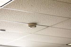 Xtreme Life® Wi-Fi Night Vision Smoke Detector (Bottom View) on ceiling